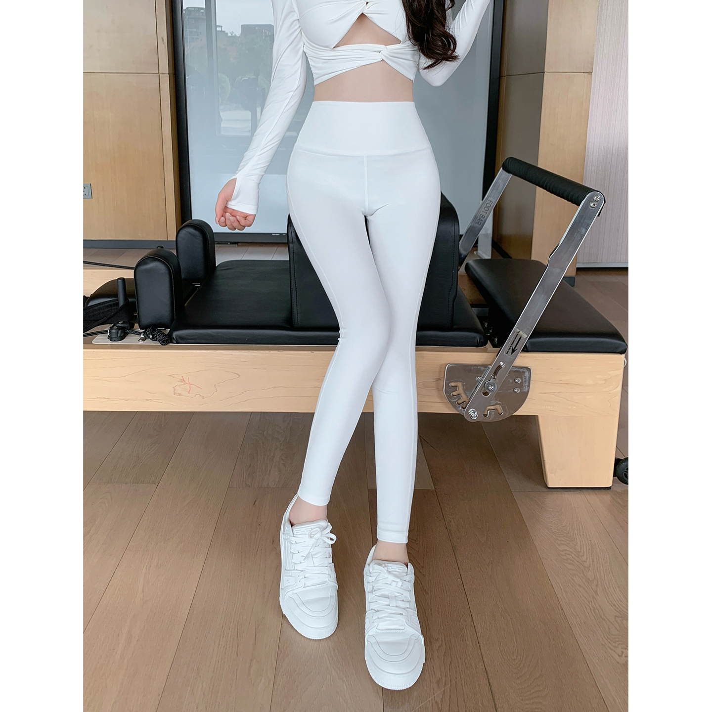 Byu run 新款裸感瑜伽长裤女高腰提臀运动健身裤普拉提训练紧身裤