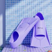 游泳脚蹼儿童成人硅胶鸭掌蛙鞋 训练专用浮潜潜水自由泳专业短脚蹼