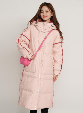 【断码捡漏】羽绒服女长款冬季新款加厚PU皮免洗白鸭绒宽松外套潮