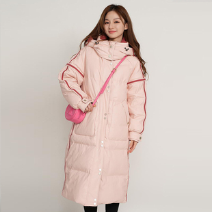 【断码捡漏】羽绒服女长款冬季新款加厚PU皮免洗白鸭绒宽松外套潮