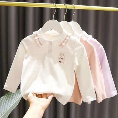 女童春秋纯棉T恤上衣洋气打底衫