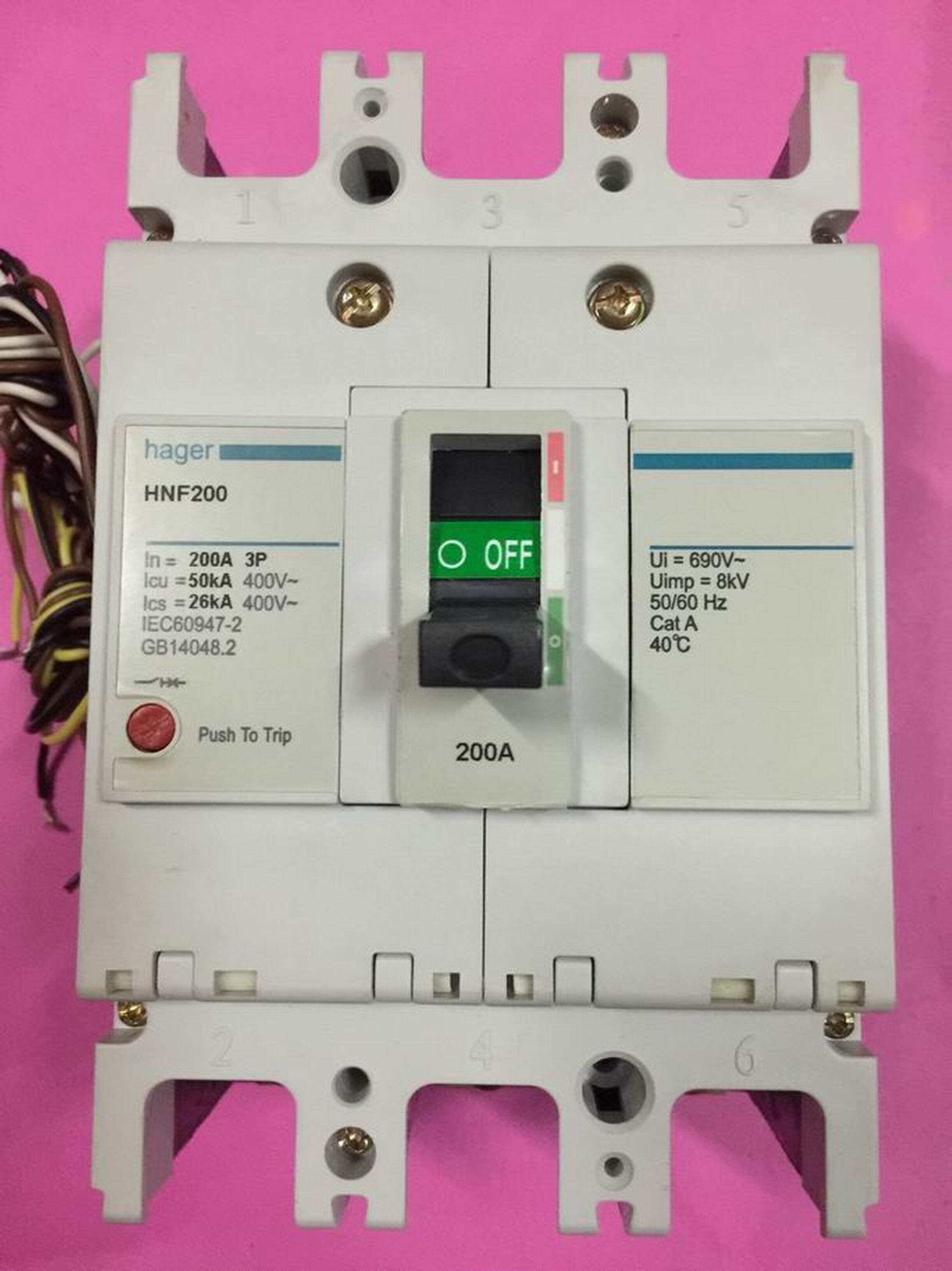 hager/海格 3p200a三相塑壳断路器h250bc空气开关hnf200/hvx023b