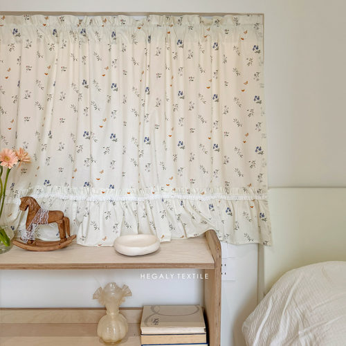 小夏花半帘厨房透光不透人碎花