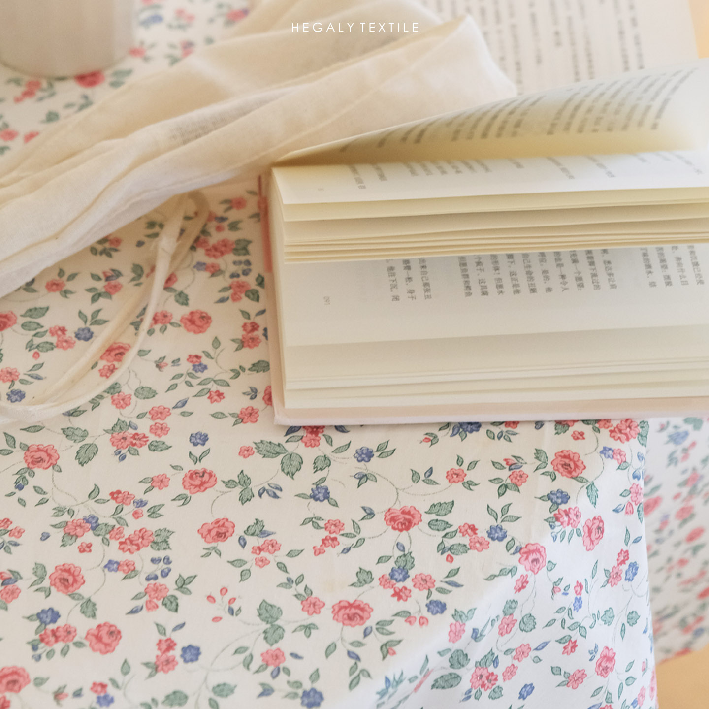 小粉玫瑰印花复古法式浪漫桌布