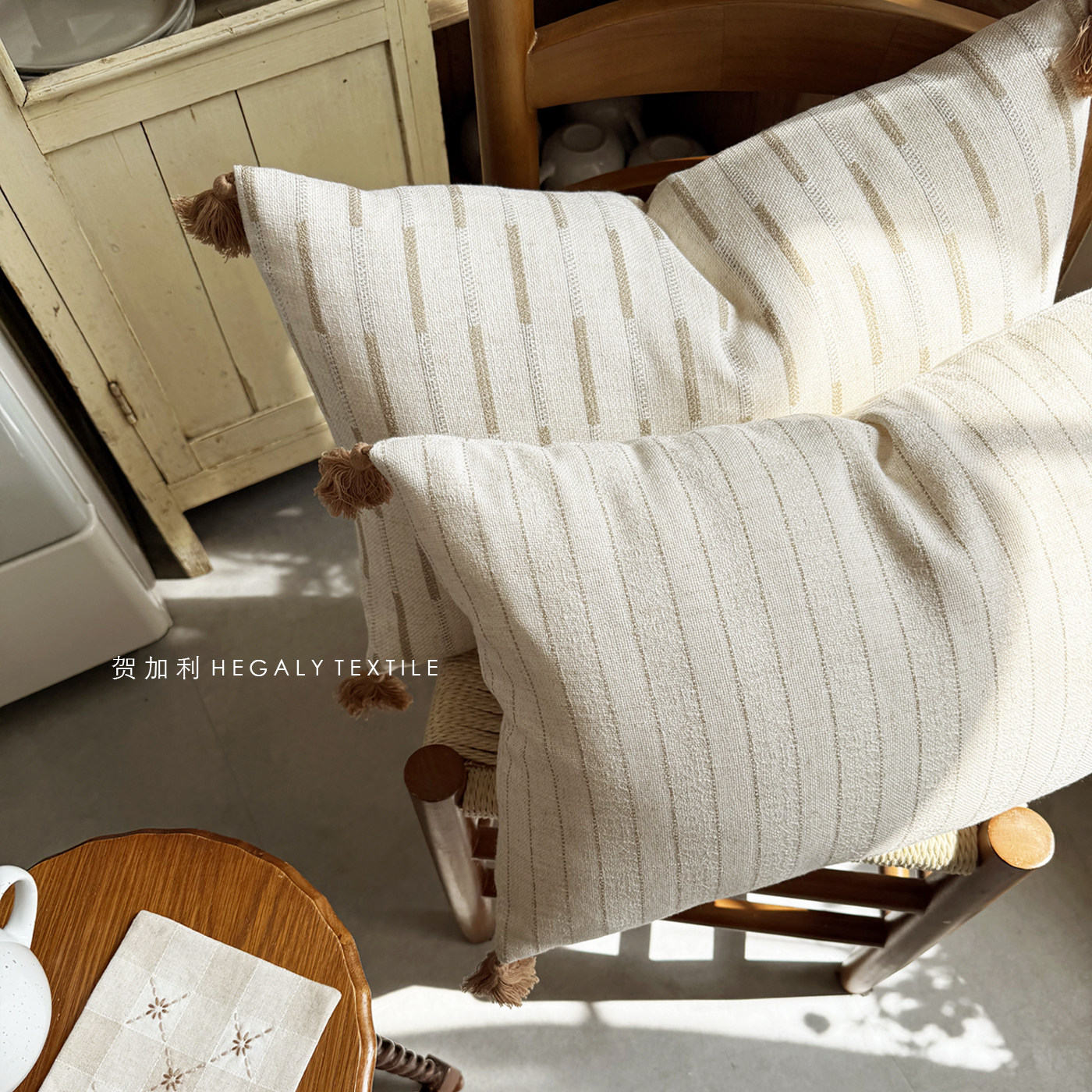 HEGALY 小白茶棉麻质地米白色腰枕抱枕靠垫原木风咖啡馆沙发装饰,居家布艺,靠垫/抱枕,淘宝优惠券,粉丝福利购,淘宝优惠卷