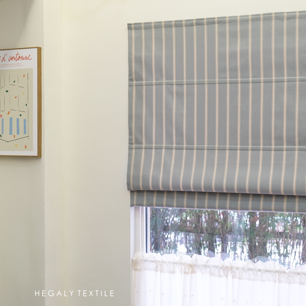中古风条纹罗马帘升降帘