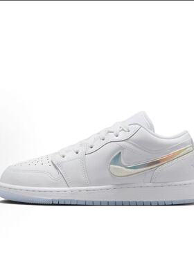 Jordan Air Jordan 1 皮革  低帮 儿童篮球鞋FQ9112-100安次仓