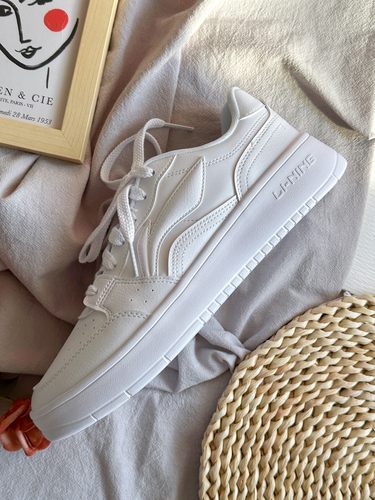 李宁元宝板鞋女2025春季新款轻便休闲鞋厚底低帮运动鞋经典小白鞋