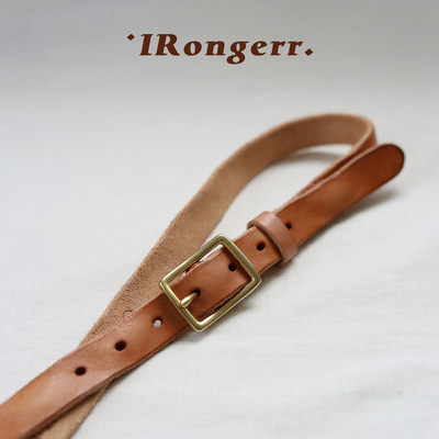 IRongerr复古休闲黄铜扣牛皮带女