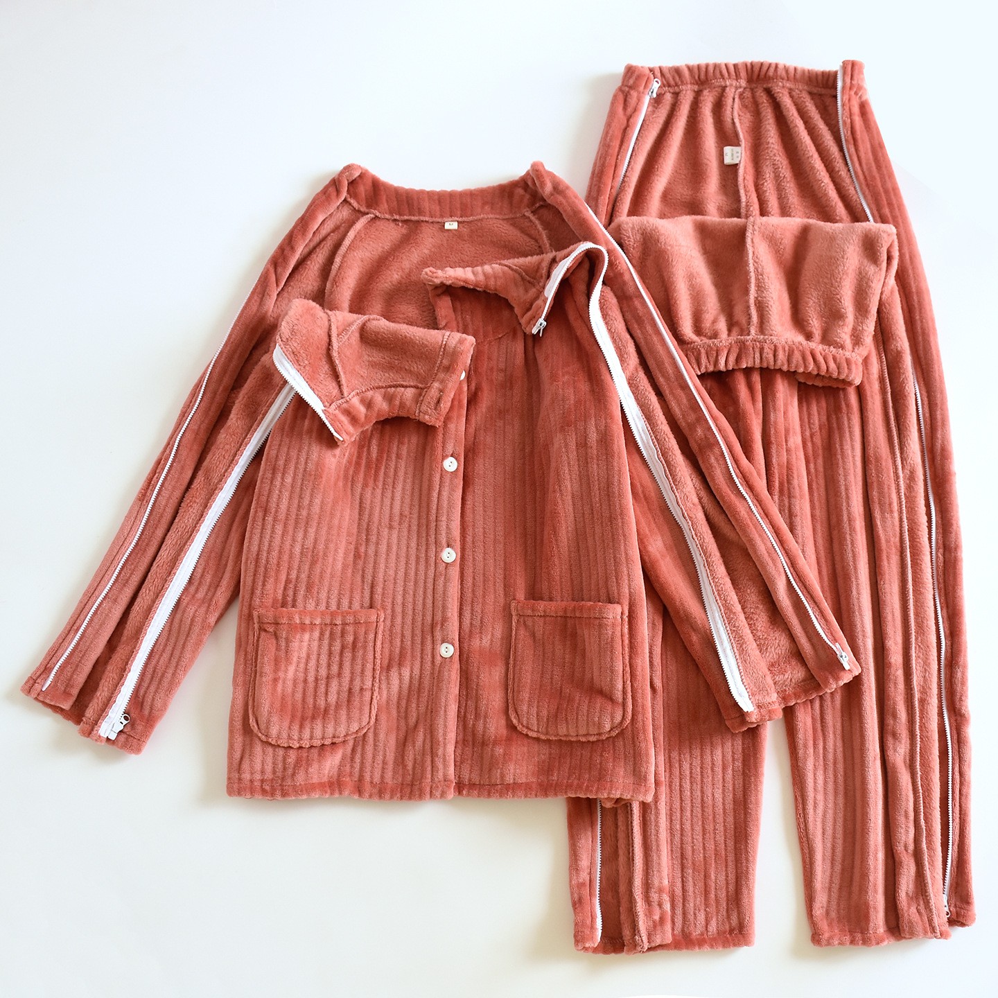 秋冬女法兰绒保暖病员服套装