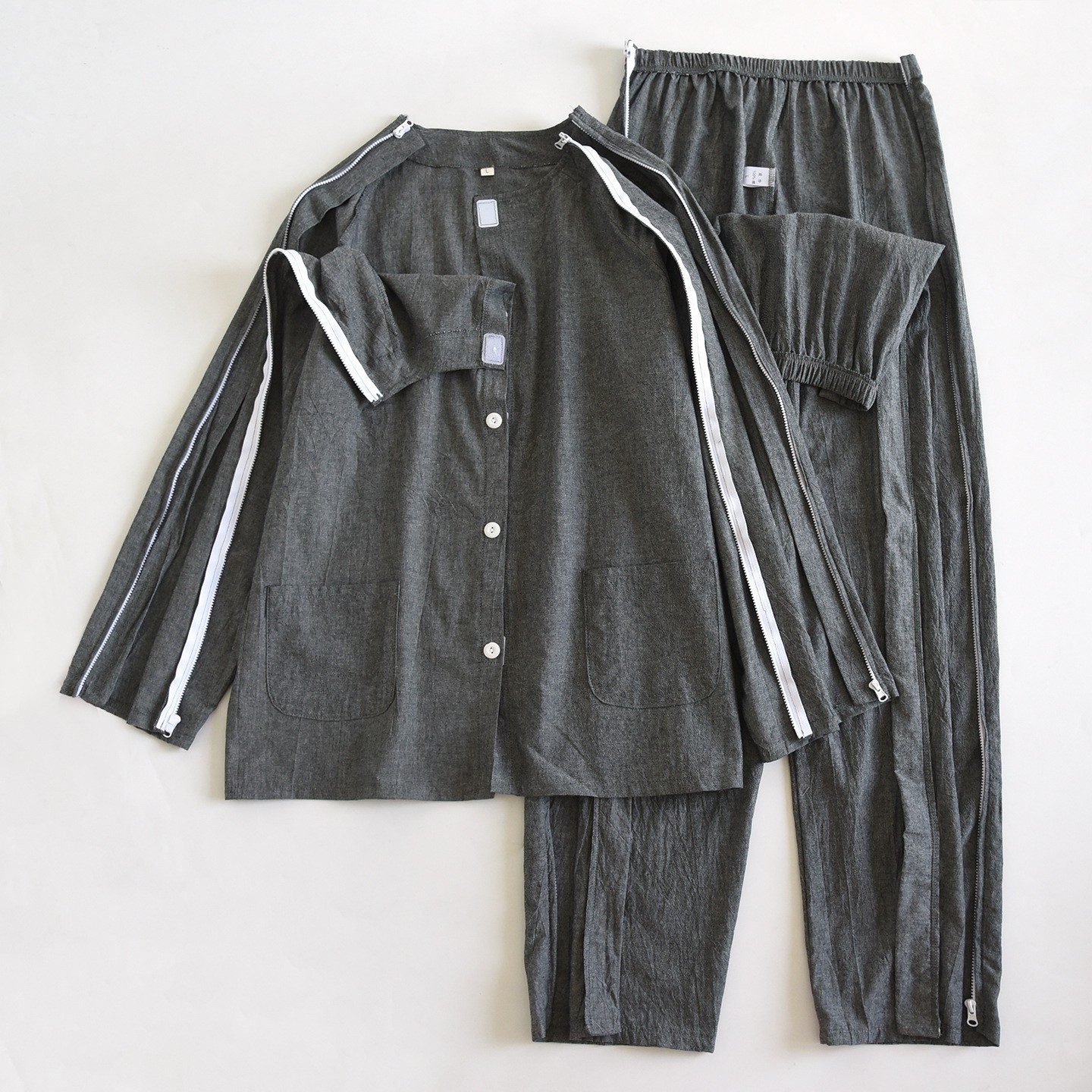 秋冬纯棉男老人术后护理服套装