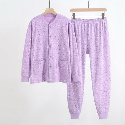 秋衣秋裤女纯棉冬季奶奶打底衫