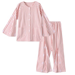 全开透析秋衣秋裤 纯棉病号家居服套装 女方便换药魔术贴伤员服衣袖