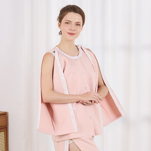 手臂骨折衣服女中厚暗扣伤员服秋冬袖子开口透析专用上衣输液换药