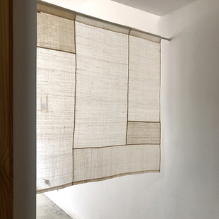 |▋本事|▋手工夏布苎麻布 门帘窗帘半帘 透光拼布帘 x01可定制