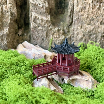 中式凉亭古楼观景组合