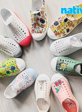 【断码大促】Native Jefferson水果印花亲子洞洞鞋凉鞋儿童沙滩鞋