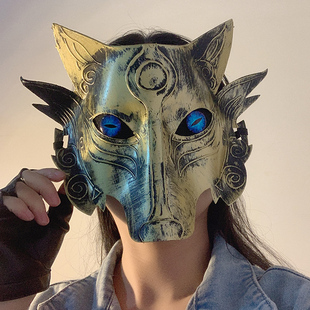 狼人杀封眼面具成人全脸假面舞会复古男士桌游遮光面罩卡牌眼罩酷