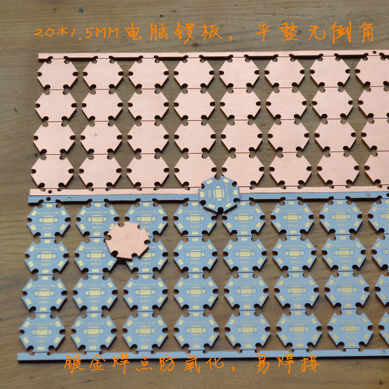 热电分离紫铜基板适合CREE XMLT6 L2 XHP等5050灯珠超强散热专用