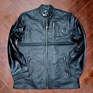 刑事侦缉档案外贸原单板正有型男士双层皮衣夹克开衫外套男2026秋
