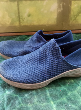 捡大国际大牌商场正品蓝色一脚蹬儿童球鞋网面透气跑鞋运动鞋