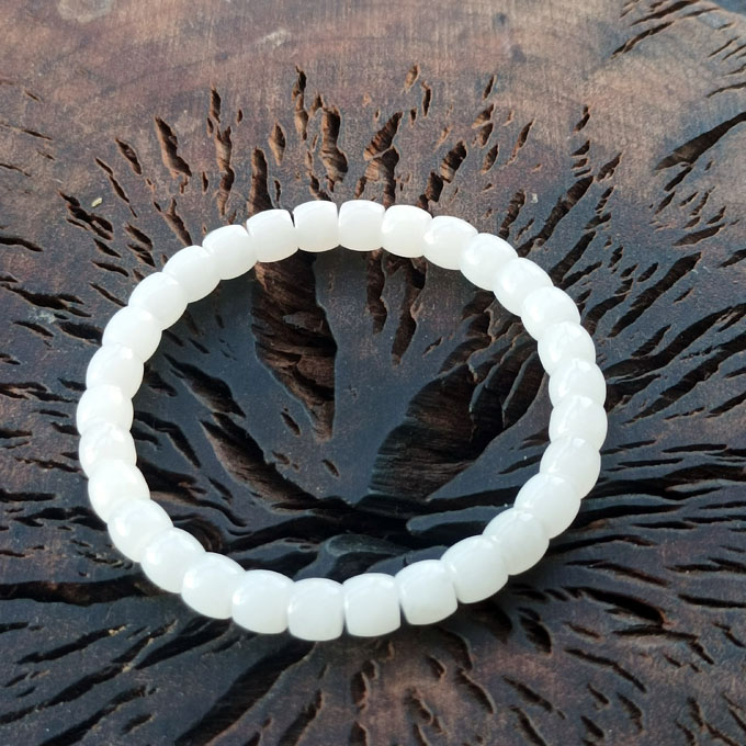 冰雪手链纯天然新疆和田玉一级白精美老型珠多宝手串编织手链