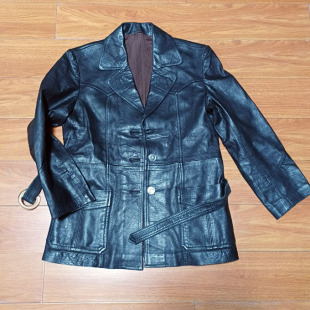 真皮老客福利专卖店帅气九分袖 送腰带皮风衣女士皮衣短外套皮夹克