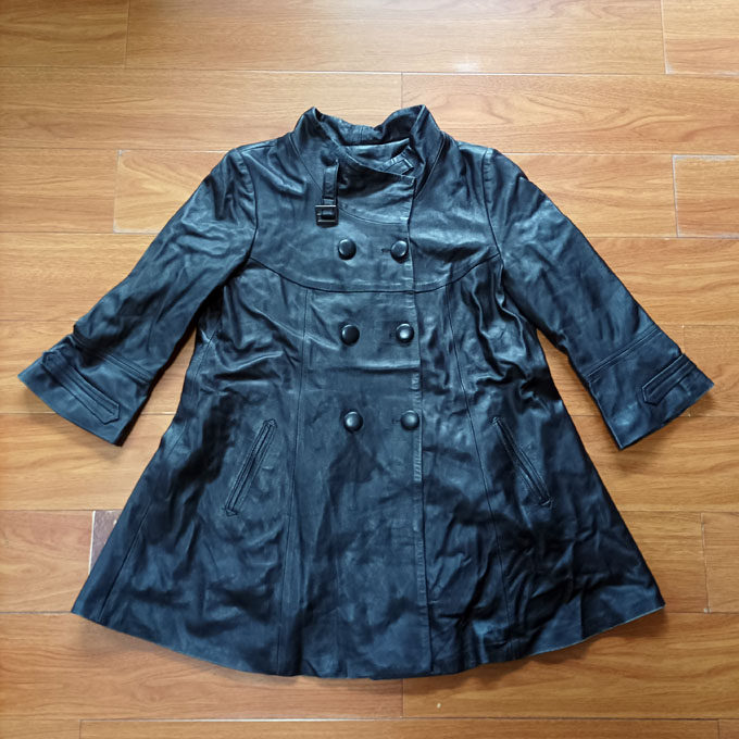真皮啊老客福利高档九分袖性感可爱皮风衣女士皮衣短外套皮夹克2
