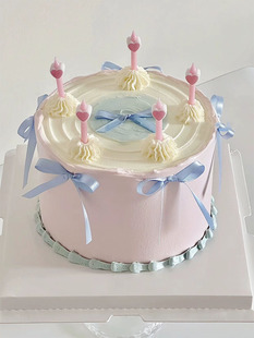 网红韩式 饰芭蕾风蝴蝶结仙女蜡烛爱心生日蜡烛烘焙配件 风蛋糕装