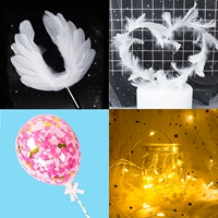 Angel Big Wings Cake Декоративное орнамент сетевая сеть красного перьевого мяча вечеринка любви любовь к торте