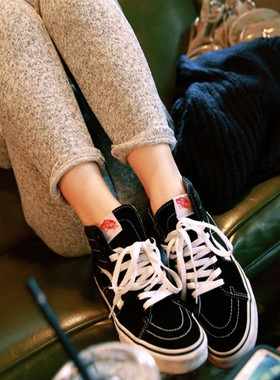 范斯VANS SK8-HI 经典款高帮男鞋女鞋黑白滑板帆布鞋 VN000D5IB8C