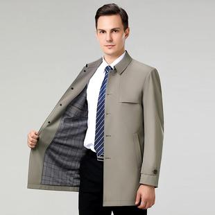 闲中长款 品牌男士 2385休季 务40 外套 翻夹克商风衣男领春秋新款