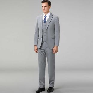 休闲羊毛料西服三件套职男 年商务业219正装 高男级英伦风西装 套装
