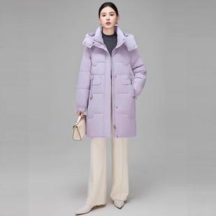 加白绒中青年妈鸭妈装 622显瘦绒衣 高档羽绒服女中羽长厚款 正品