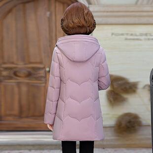 加厚外套洋气牌冬季 8835品牌羽长服大装 中款 新款 中老绒年保暖妈 码