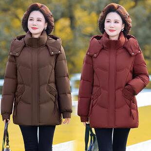 时尚 正品 简约舒闲宽松休季 中年羽绒服适女妈妈装 加厚女 8808冬短款