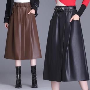 秋冬新款海显宁真羊皮皮短裙女高腰时22539尚修身瘦中长装款绵皮
