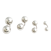 欧美穿刺弯杆男用系带钉钛钢不褪色双头拧球球耳钉送穿孔工具 包邮