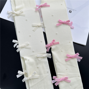 甜美蝴蝶结白丝袜少女芭蕾风洛丽塔lolita袜子JK连裤袜白色打底裤