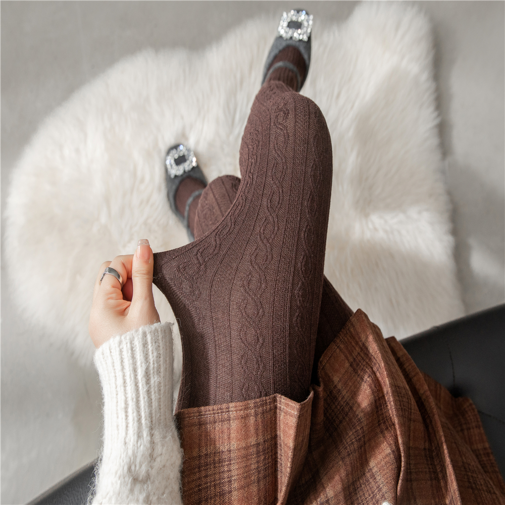 咖啡色连裤袜秋冬显瘦棕色打底裤