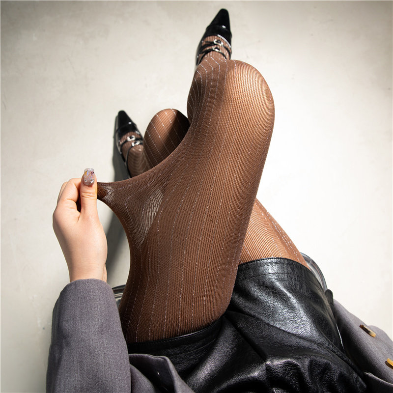 秋冬美拉德咖色连裤袜女美腿显瘦竖条银丝袜子性感黑丝灰色打底裤,女士内衣/男士内衣/家居服,连裤袜/打底袜,淘宝优惠券,粉丝福利购,淘宝优惠卷