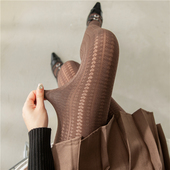 美拉德袜子咖啡色打底裤 爱心白色连裤 袜女春秋冬加厚白丝灰色丝袜