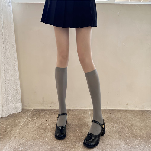 灰色小腿袜女夏季薄款百搭JK袜子