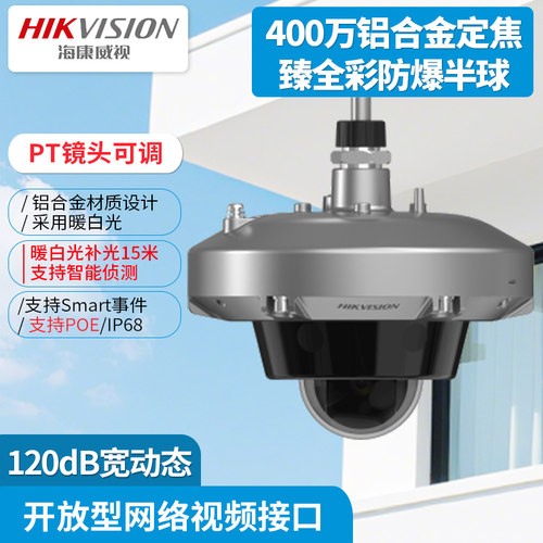 DS-2XE3145FWD-L 400万臻全彩铝合金定焦防爆半球摄像机3125FWD-L