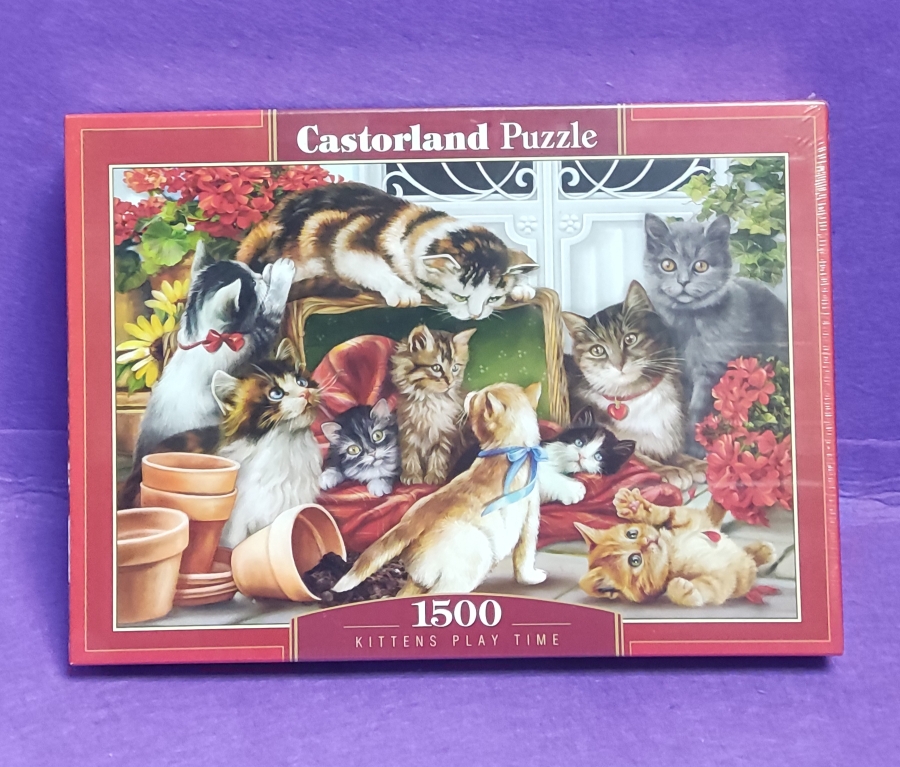 现货波兰巧思castorland拼图1500片猫咪玩耍时间