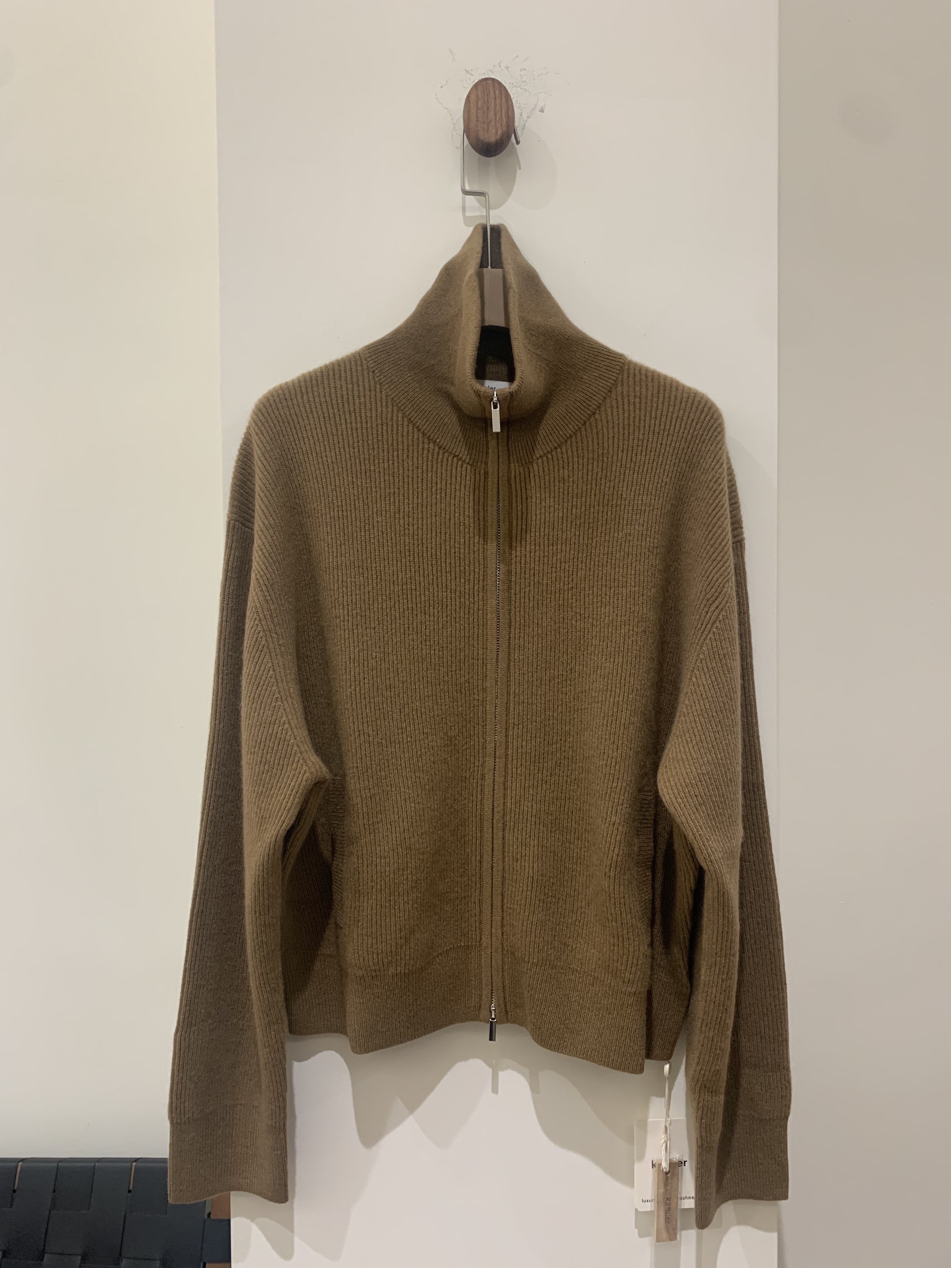 高品重磅山羊绒女士双头拉链开衫外套