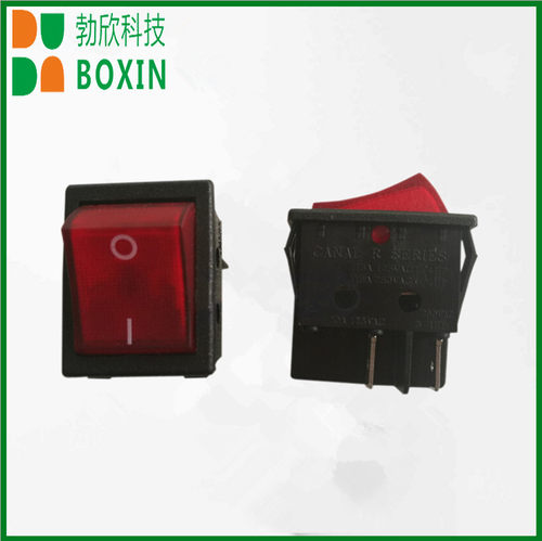 台湾进口船型开关CANAL4脚2档带红灯KCD4