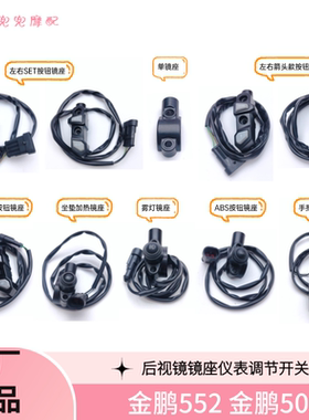 贝纳利金鹏552/502后视镜座BJ500-5D仪表调节按钮加热开关ABS开关
