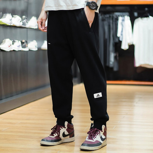 阿迪达斯裤子男裤新款透气收口裤