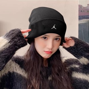 NIKE耐克针织帽子冬男士 毛线帽大头围冷帽女情侣骑行运动帽女堆帽